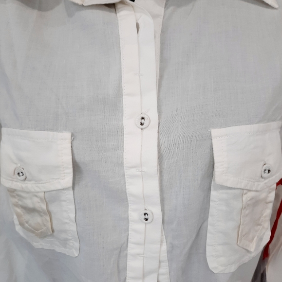 Da-Nang White XSmall Collard Button Down Shirt NWT - Picture 4 of 16
